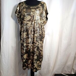 Michael Kors Camouflage Bling Pullover Shirt Dress sz M